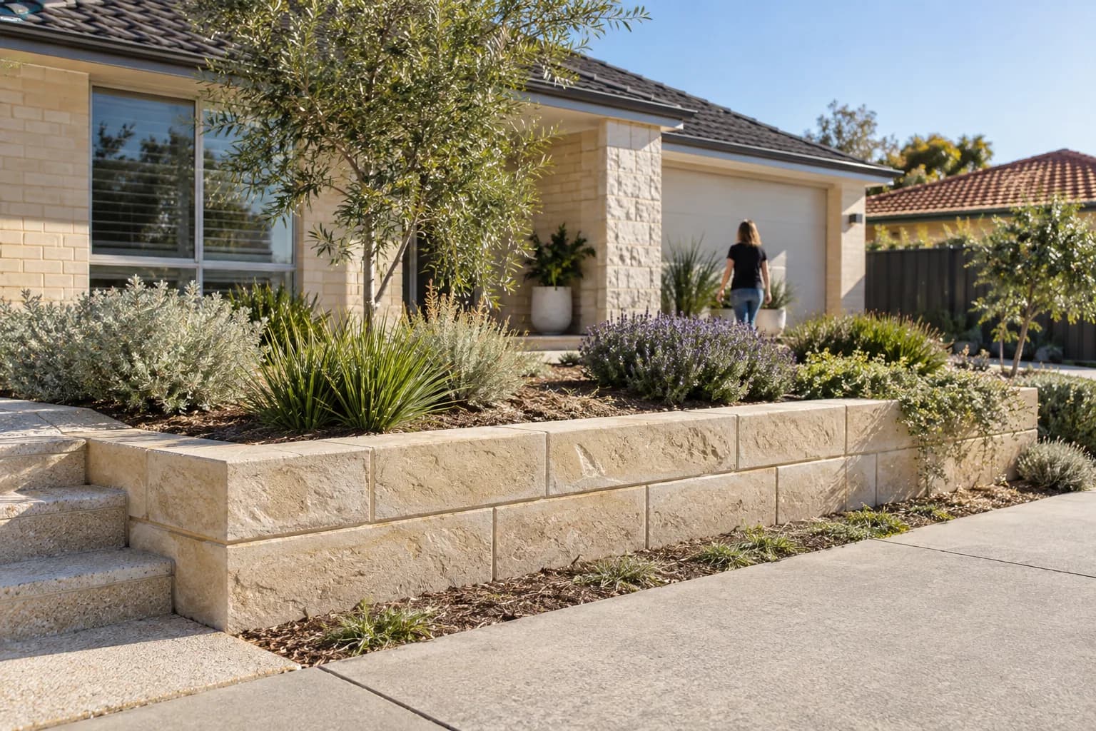 Illustrative residential retaining wall setting in Perth